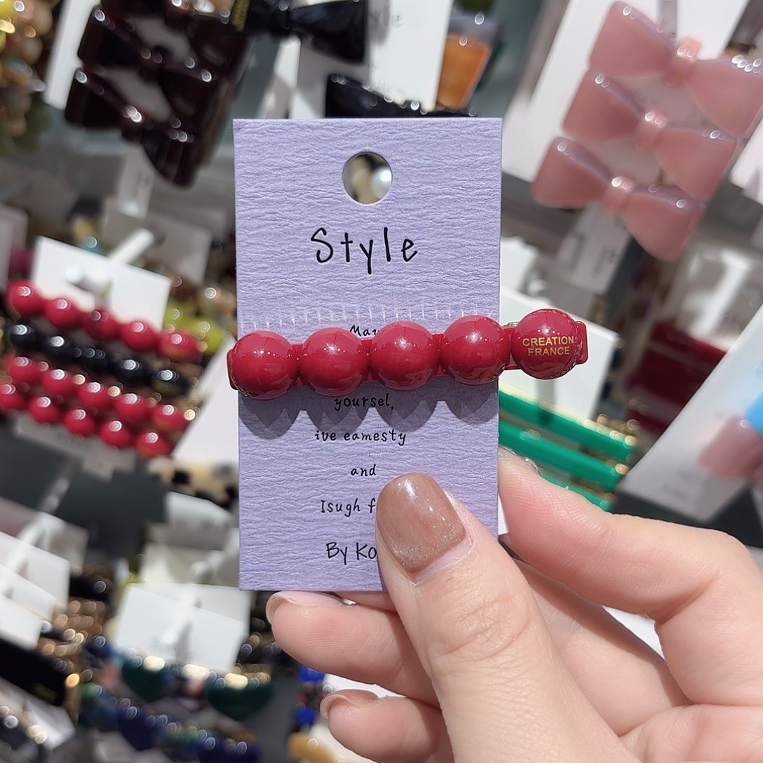 非金属红色珠珠鸭夹