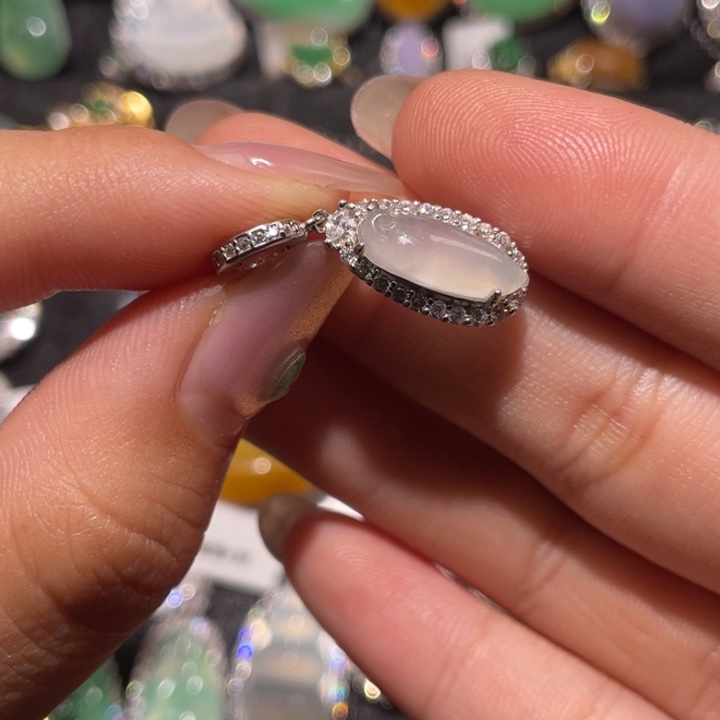 翡翠银S925镶嵌颈饰