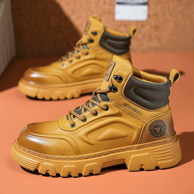 【刚柔并济】原创设计显瘦款厚底复古头层牛皮男士马丁靴轻质秋冬