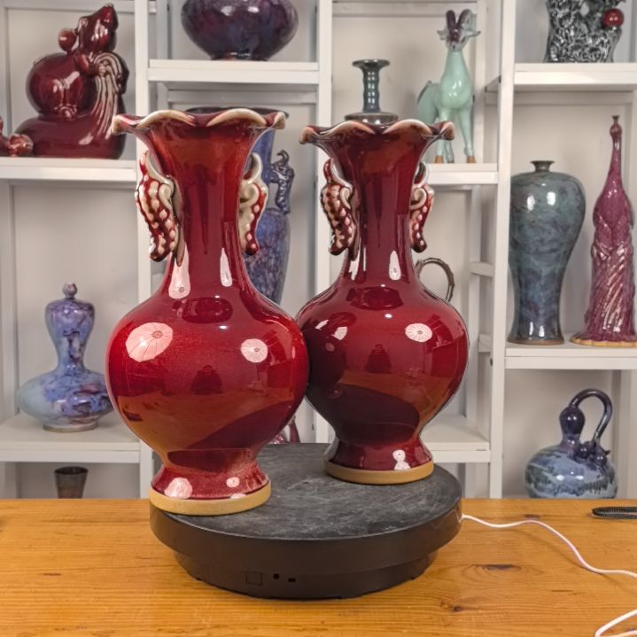 摆件钧瓷摆件神後鎮鈞瓷