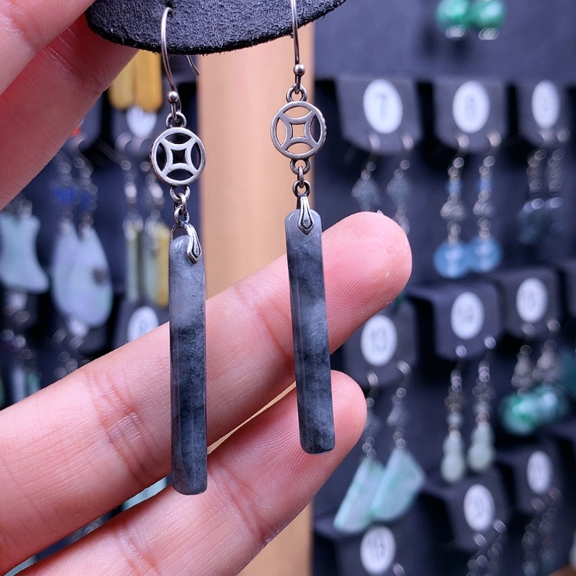 【闪购商品】翡翠银S925镶嵌耳饰