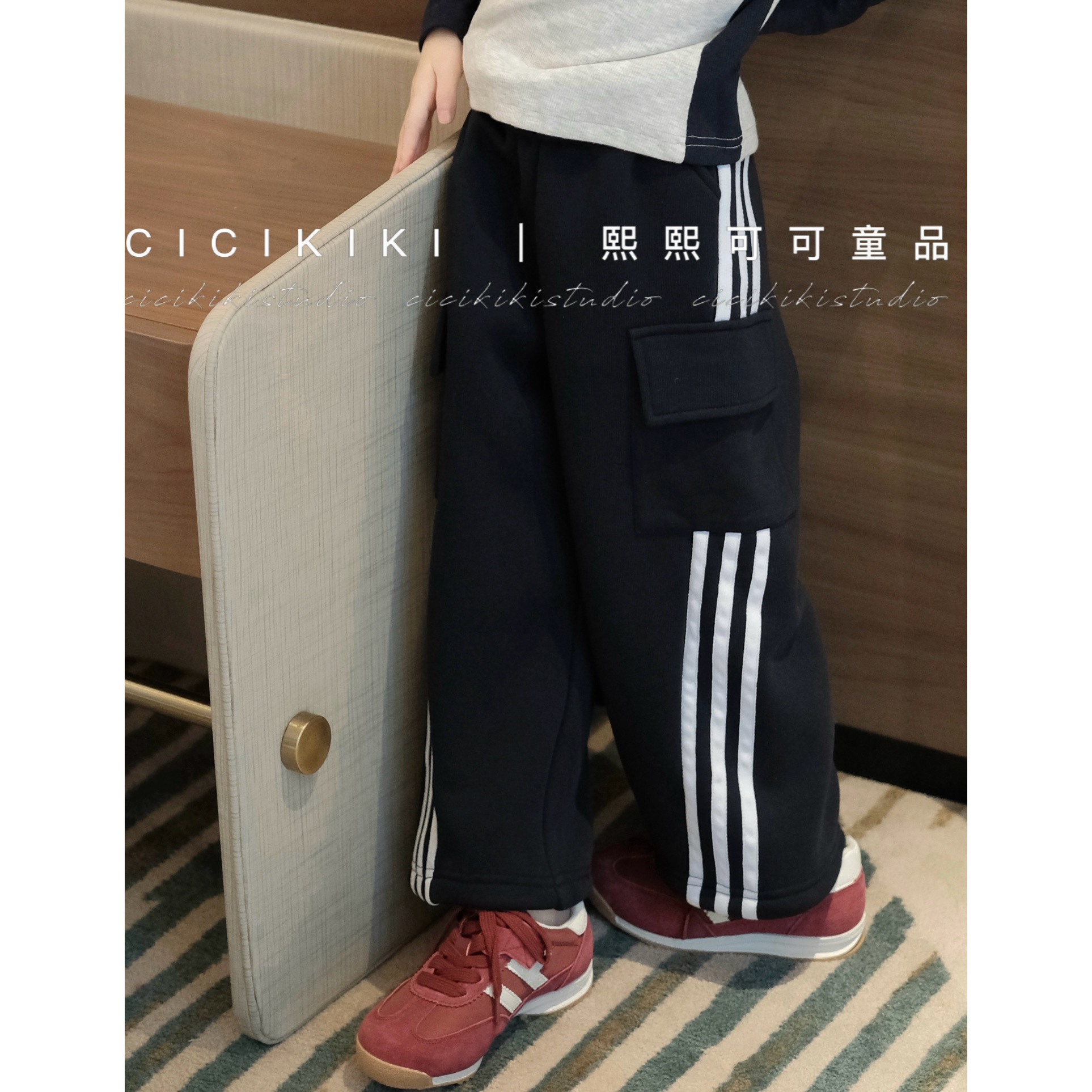 【熙熙可可】2025女童秋季新长袖百搭时尚加绒裤子 KZ25101