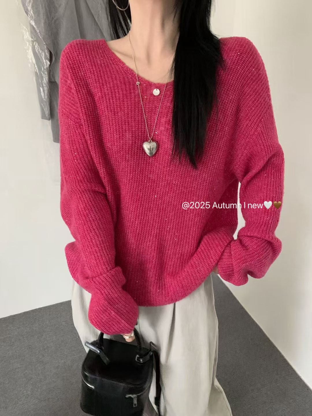 韩系甜美针织开衫韩版女装慵懒风圆领网红时尚百搭宽松