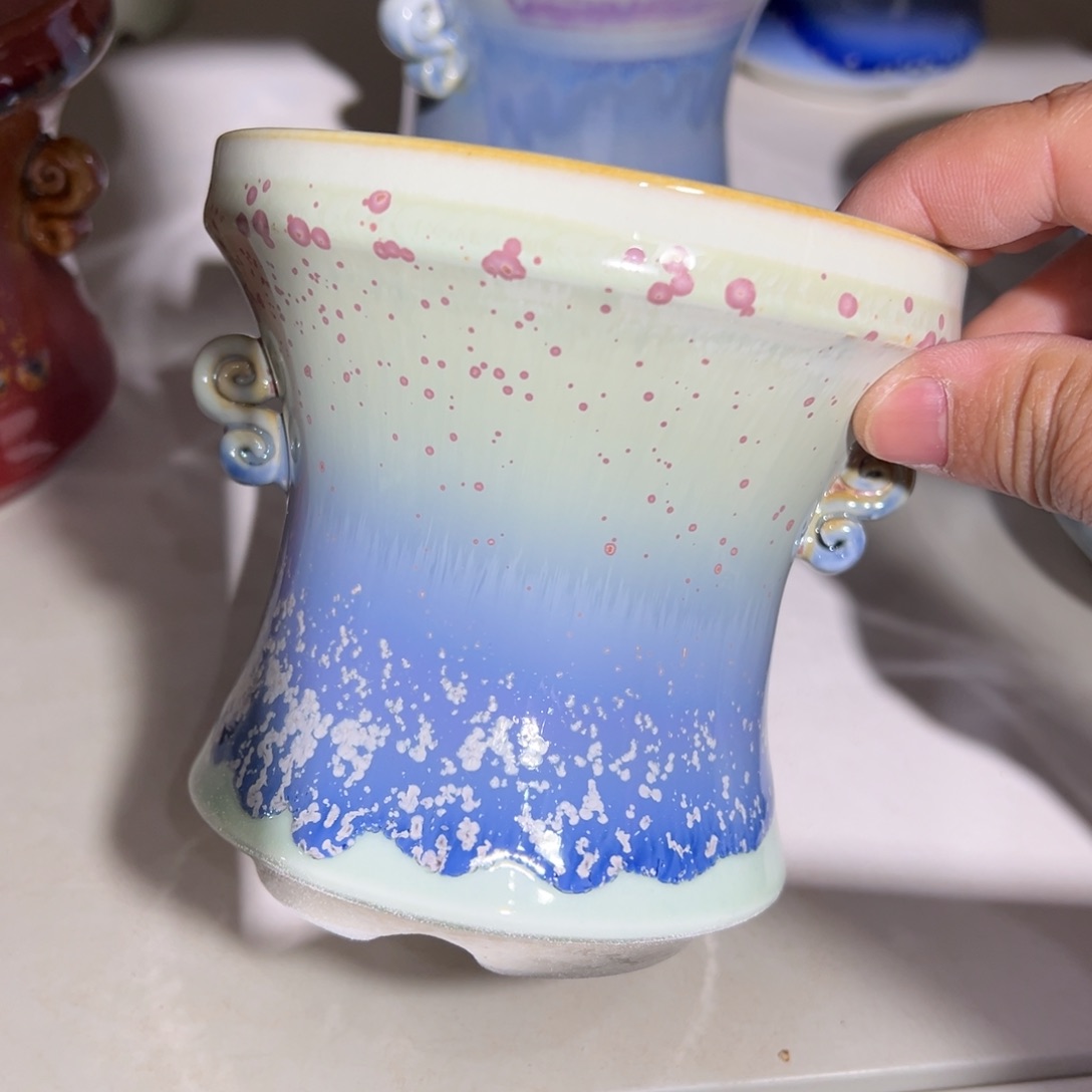 陶瓷口10高11 景德镇手工花盆