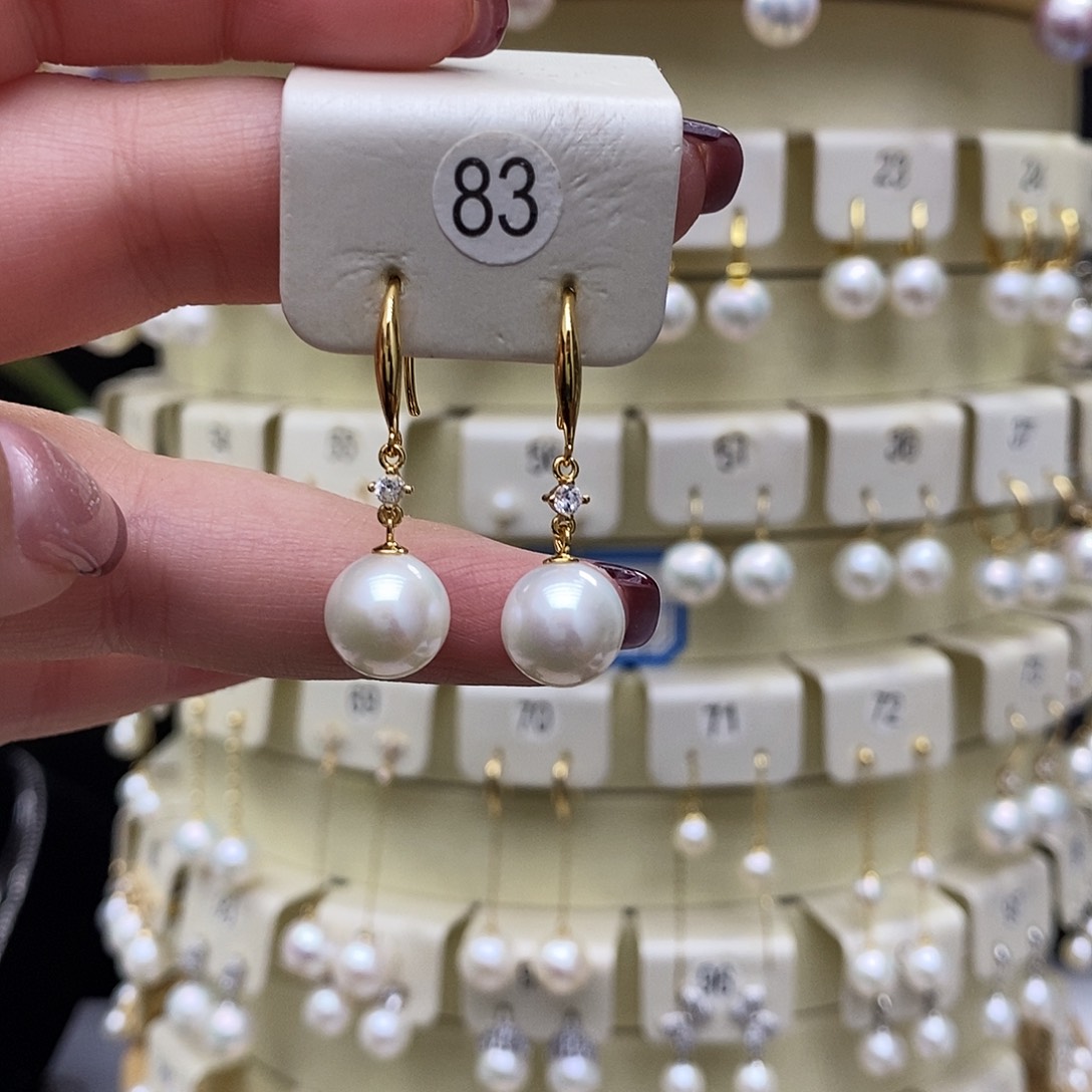 淡水珍珠耳饰银S925镶嵌