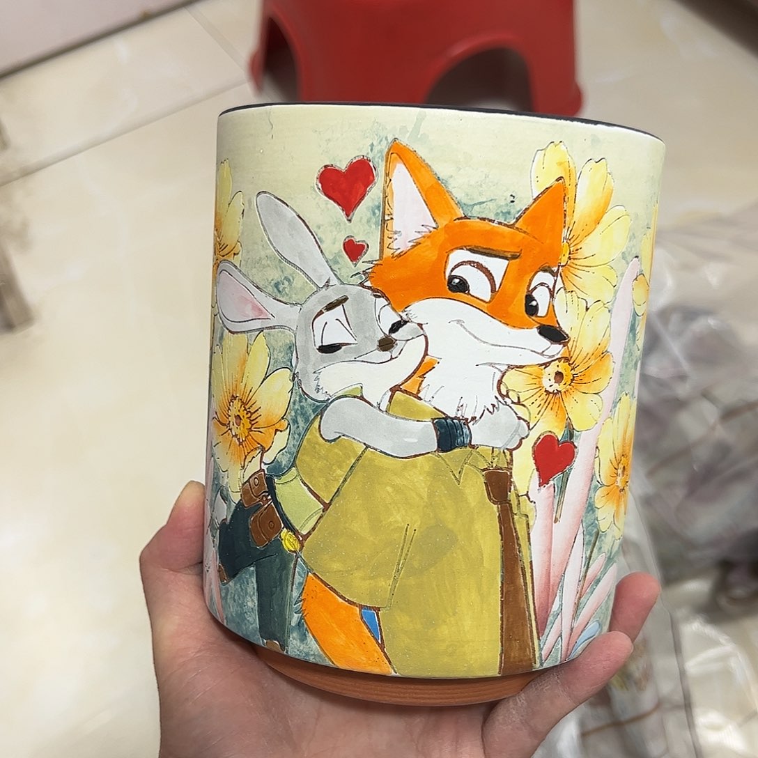 心***姐景德镇炫彩手绘陶瓷花盆