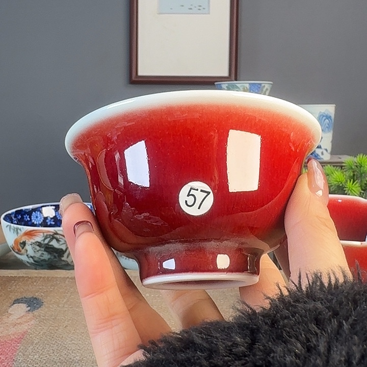 摆件景德柴烧茶杯多人