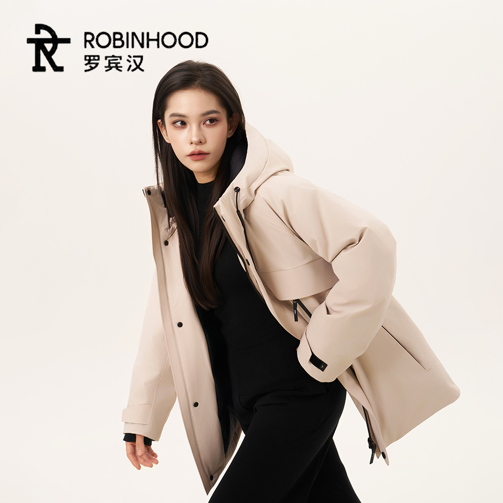 罗宾汉优选「设计师」系列95鹅绒羽绒服短外套冬季保暖防风户外冲锋