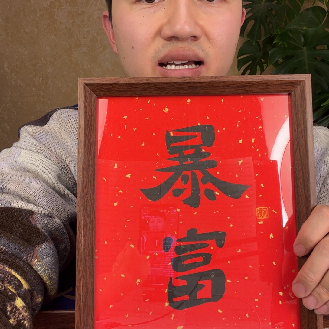 书法10寸纯手写暴富