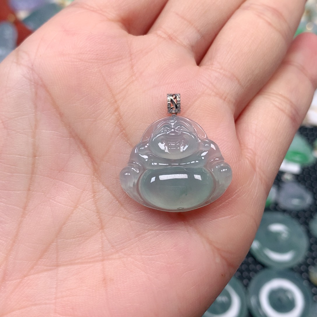 【闪购商品】翡翠吊坠(不含链)18K金镶嵌一***多