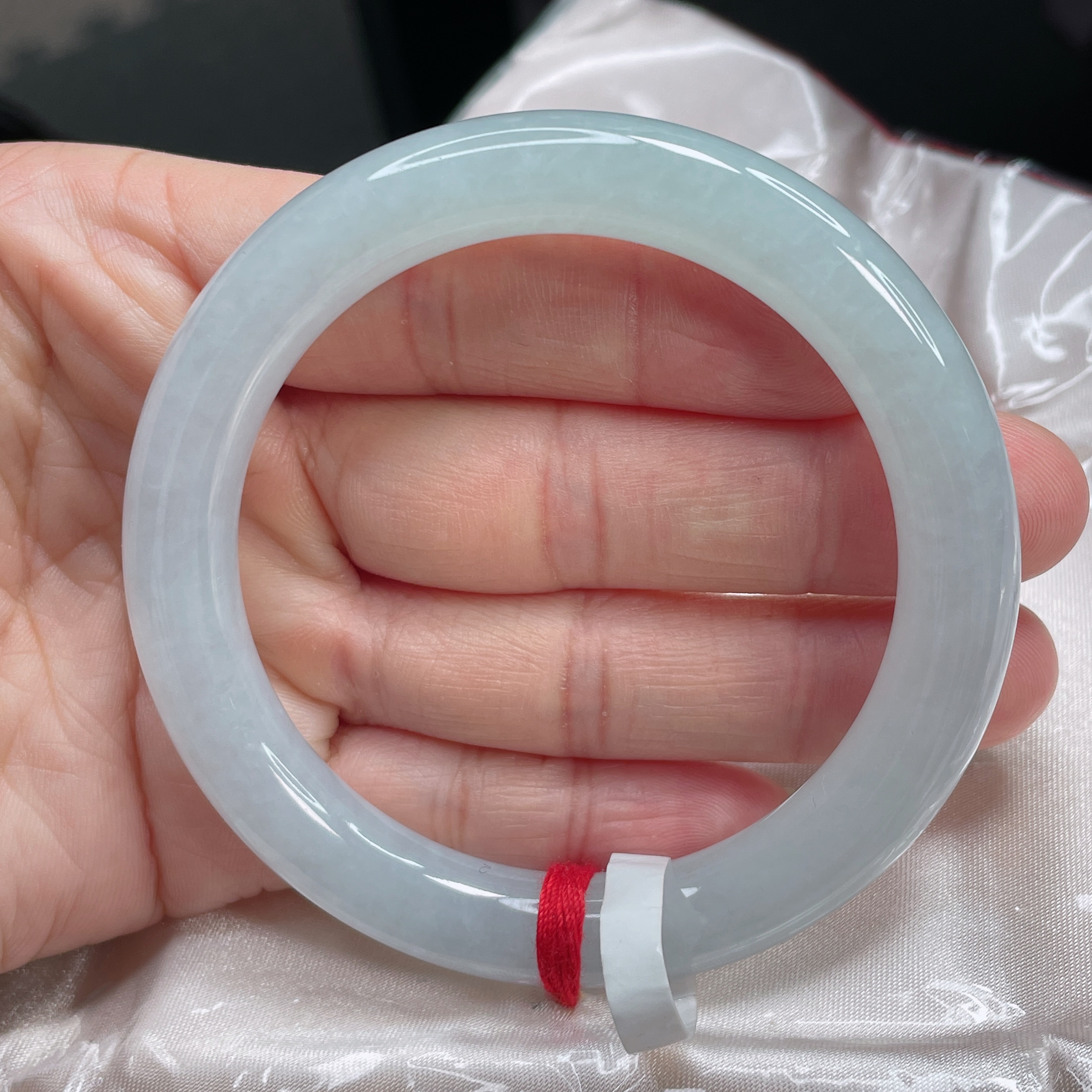 2819缅甸天然翡翠A货55圈冰晴绿圆条手镯时尚百搭少女妈妈款精美