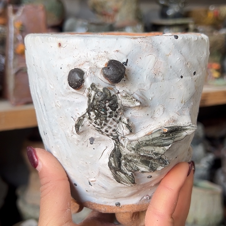 手工粗陶高温花盆