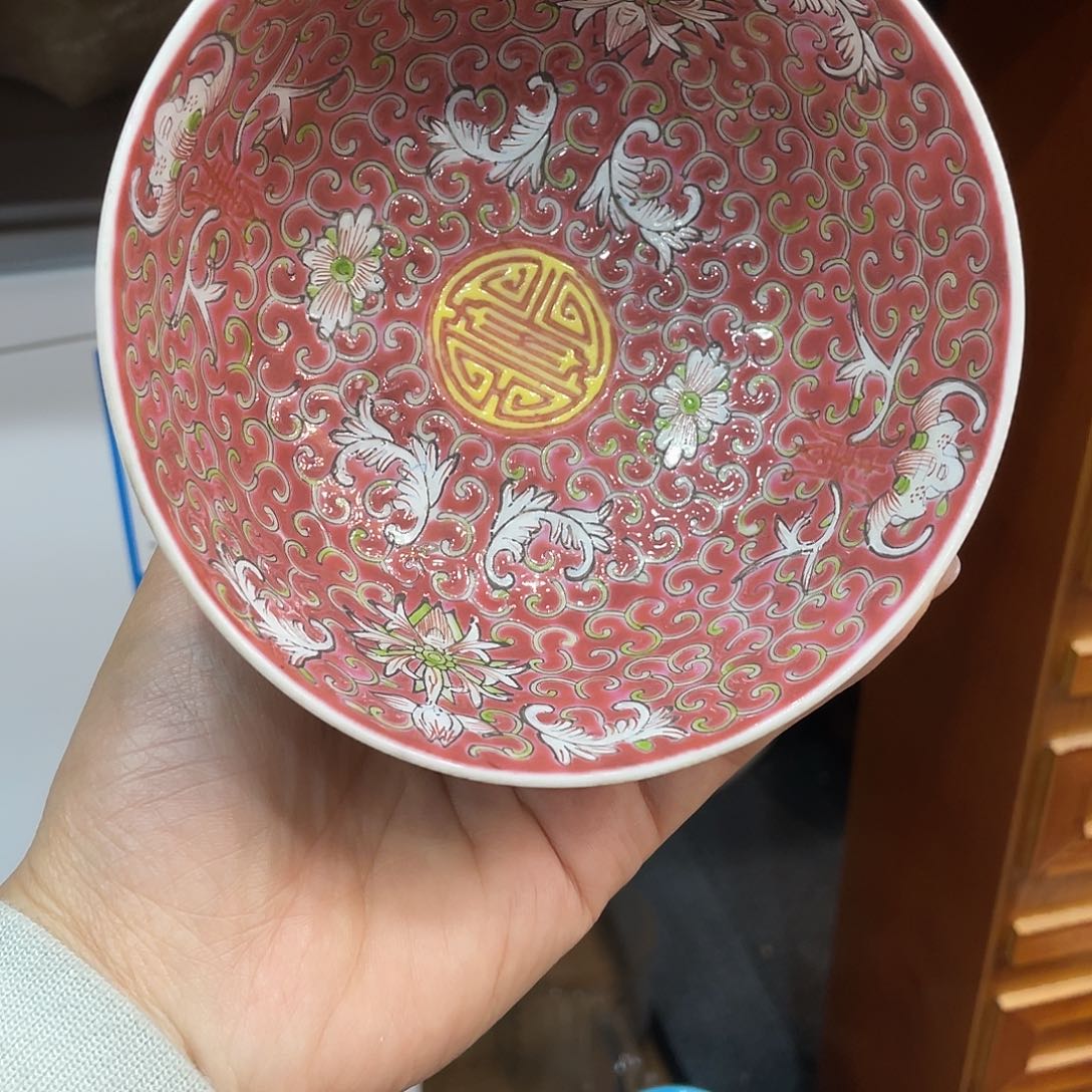瓷片景德镇粉彩手绘正德碗