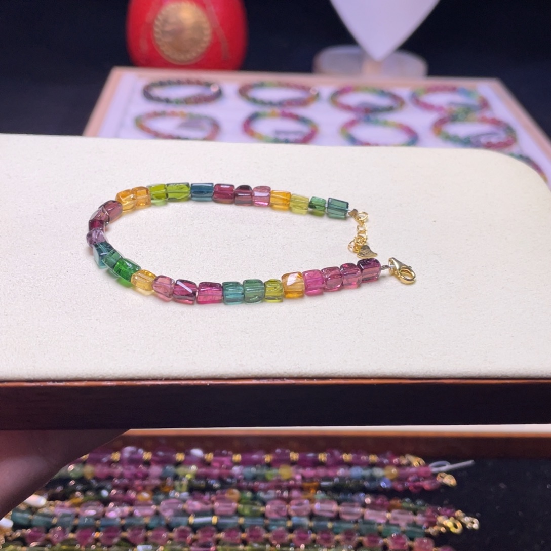 碧玺未镶嵌手链A5碧玺手链