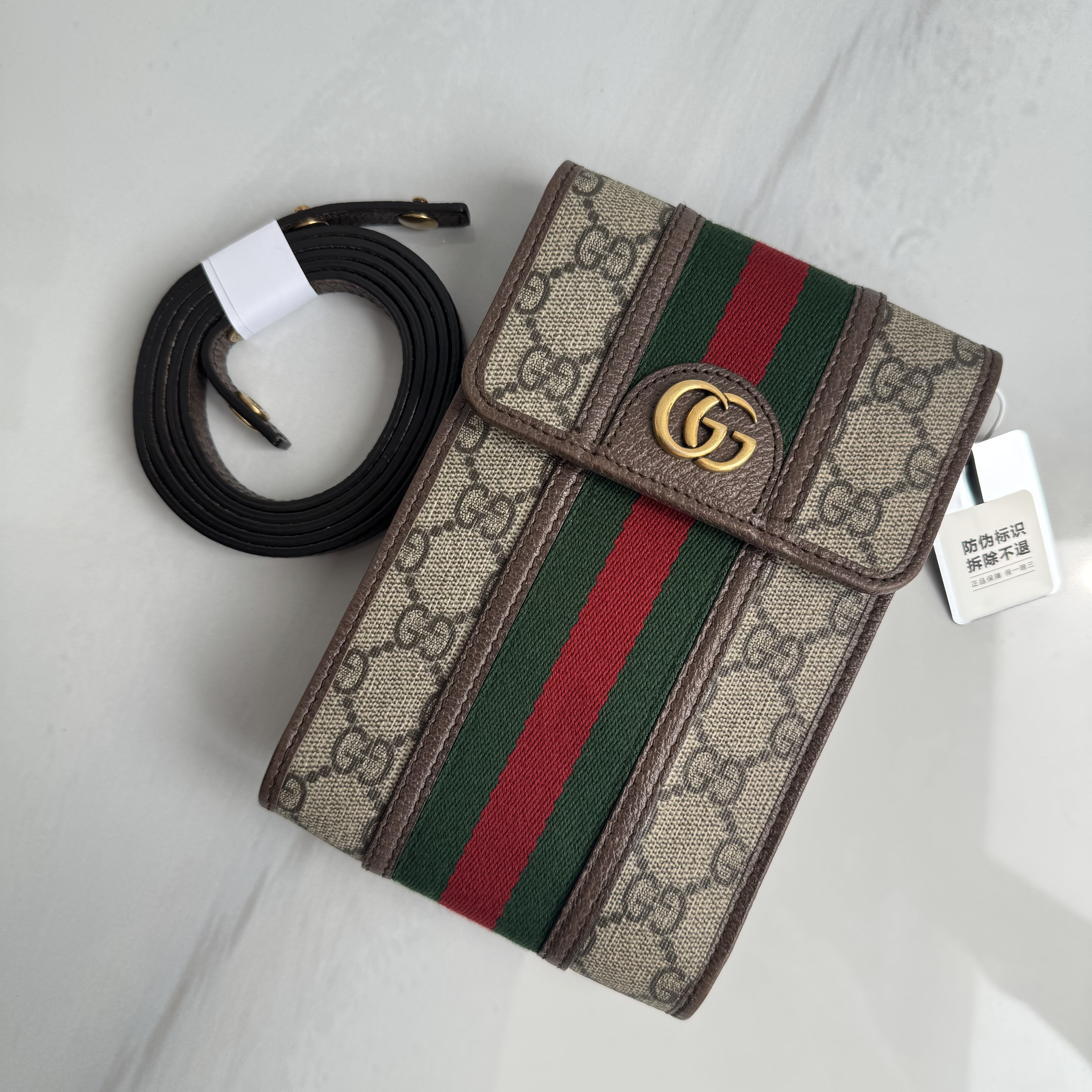 99新 GUCCI/古驰 迷你op老花手机包