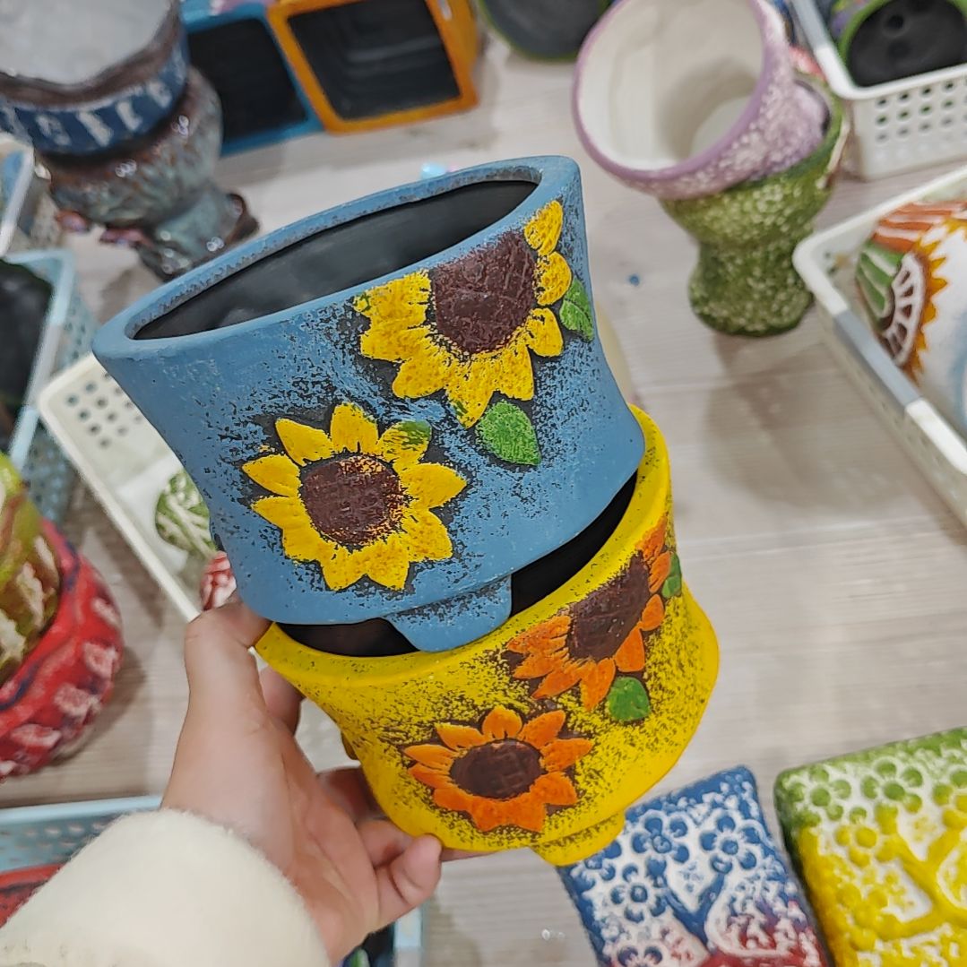 陶吸水透气的白陶花盆凑满12发货