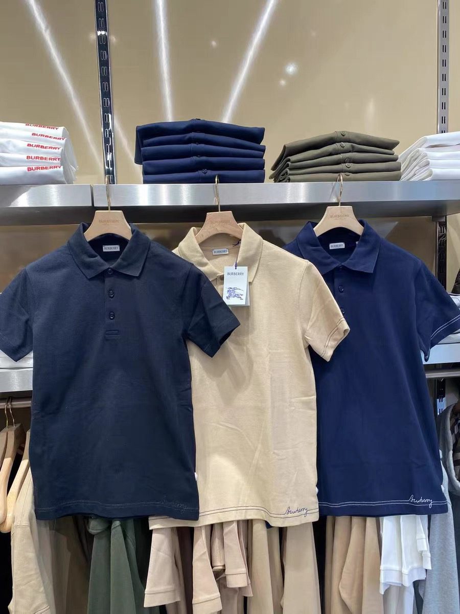 全新未使用 BURBERRY/博柏利 经典下摆带字母polo 衫