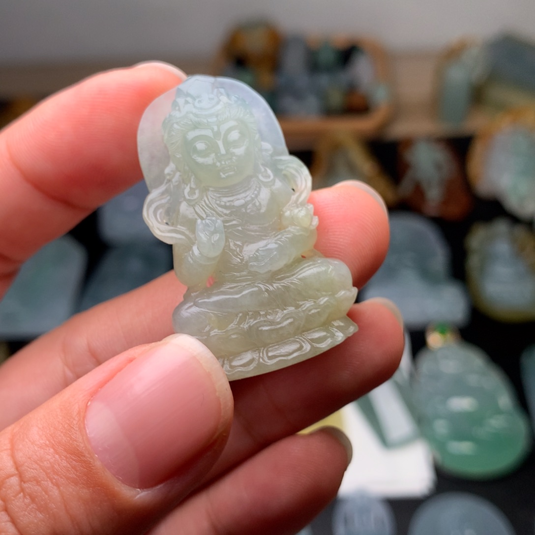 定制翡翠未镶嵌文殊