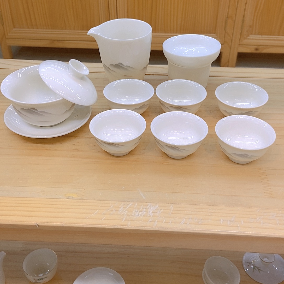 羊脂玉瓷茶具套装