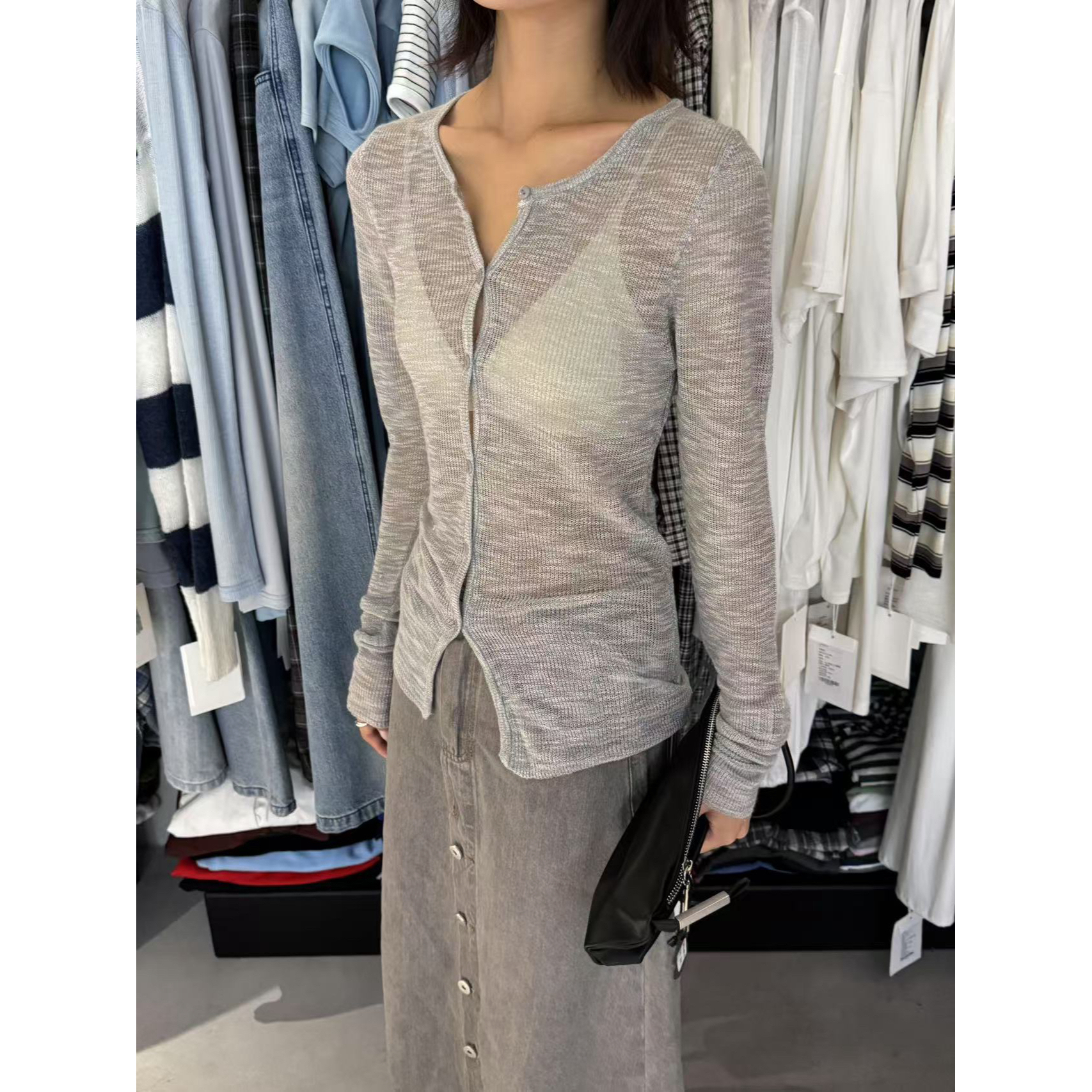 亿尚 福（1ysd28065#）极简休闲 软薄好搭长袖针织开衫 9-12