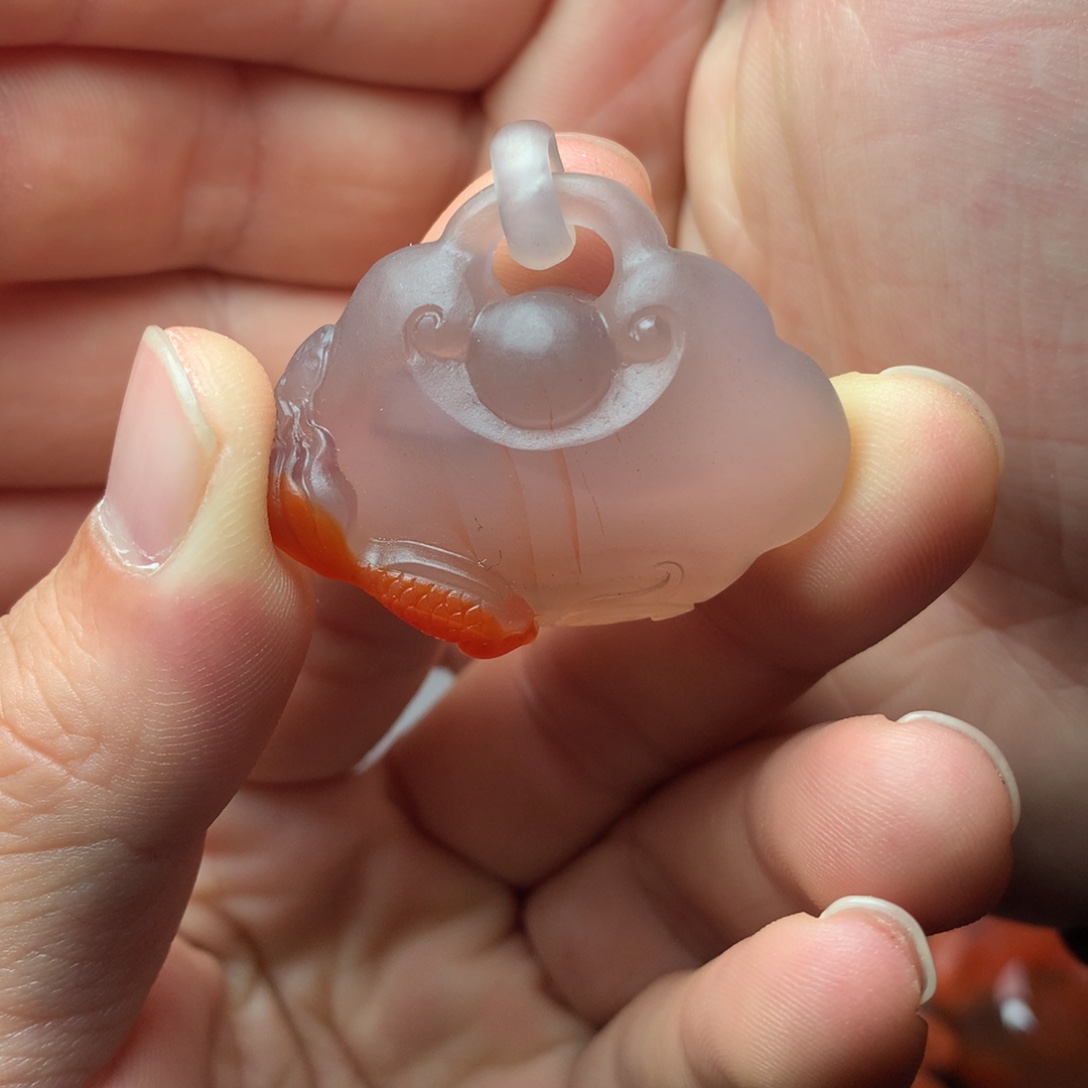 南红玛瑙未镶嵌1干掌冰飘平安锁