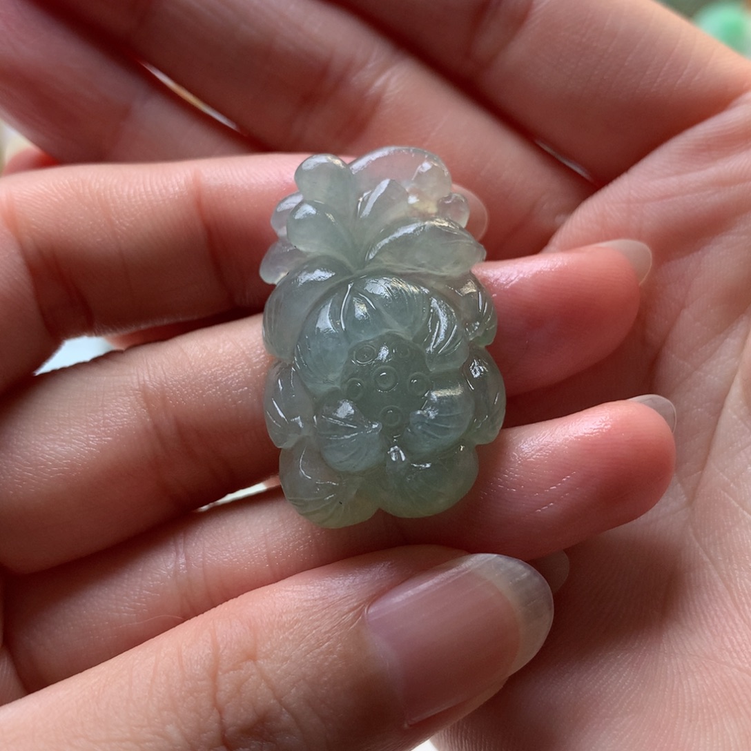 c****定制翡翠未镶嵌荷花
