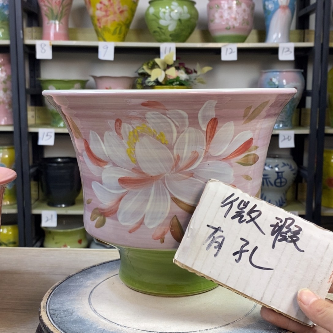 景德镇手工手绘陶瓷花盆