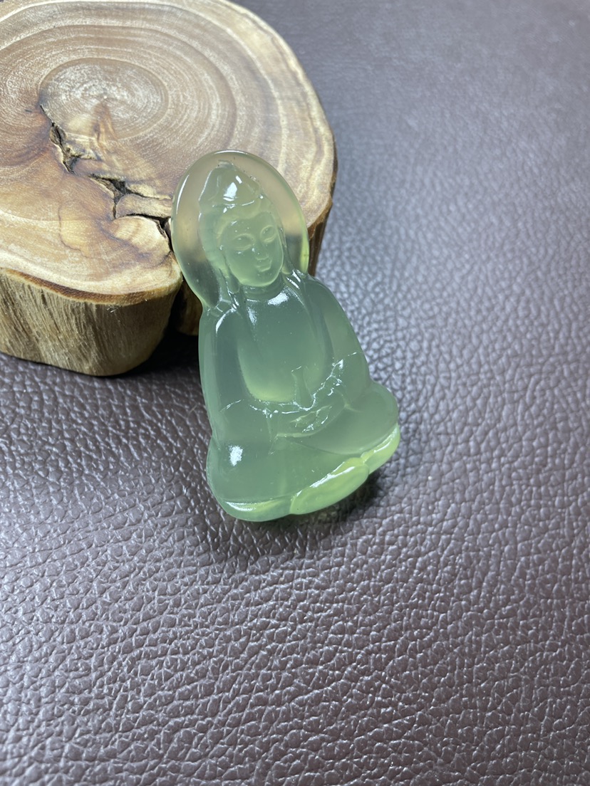 【抖音官方质检】纯天然精品A货冰绿素衣观音挂件(多样性拍一发一）