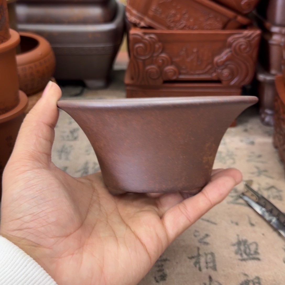 紫砂花盆宜兴紫砂正品12x5