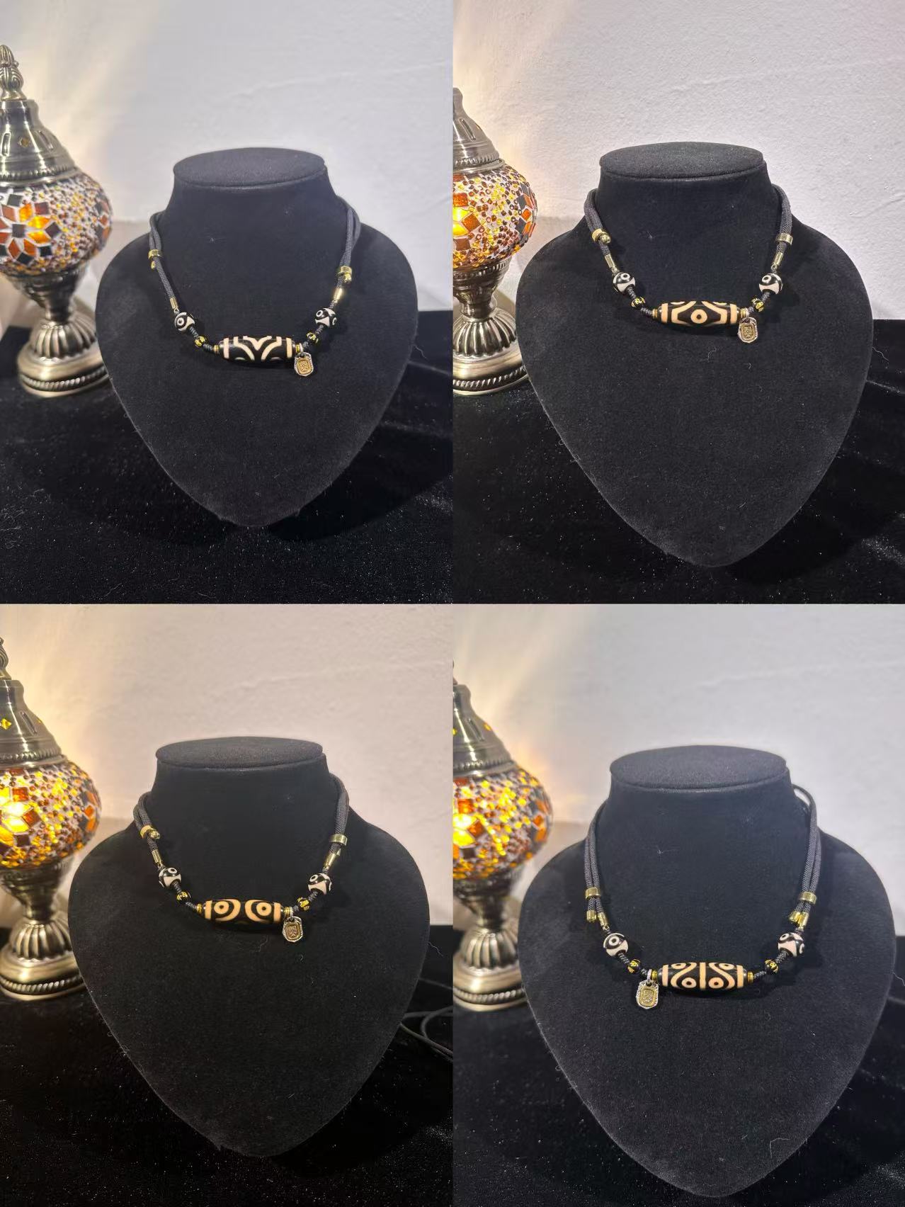 【千千冰冰】牙黄三六七八编绳锁骨链古法画线玛瑙材质扎实渗透工艺