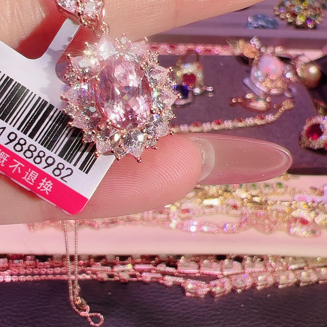 绿柱石（摩根石）吊坠银S925镶嵌