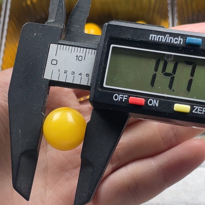 蜜蜡裸石未镶嵌微瑕14mm蜜蜡圆珠