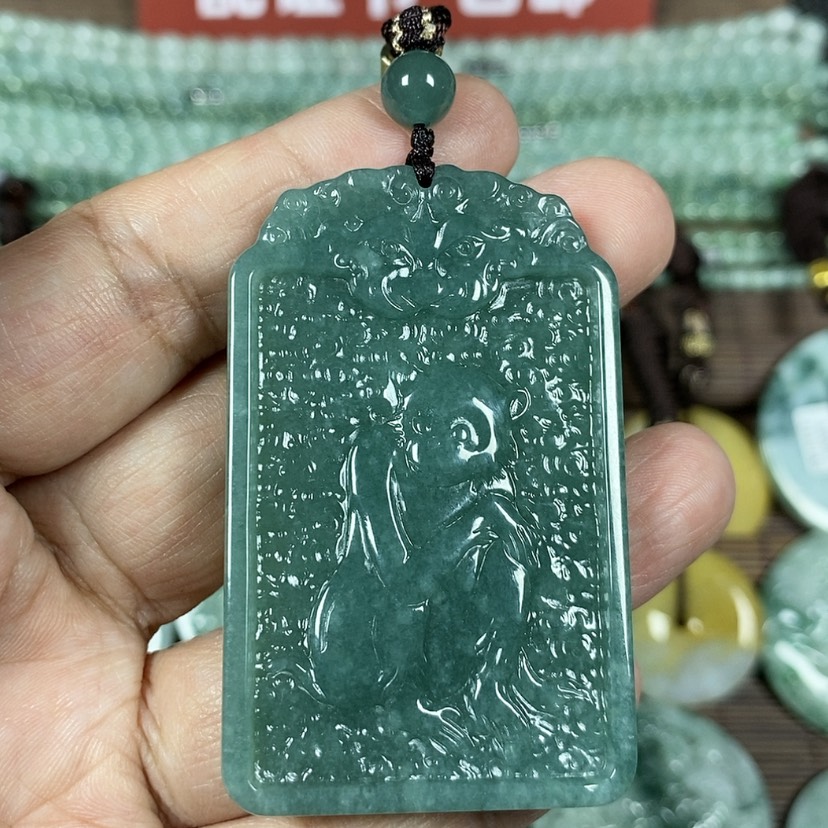 【闪购商品】翡翠颈饰未镶嵌玉吊坠翡翠玉双面生肖猴