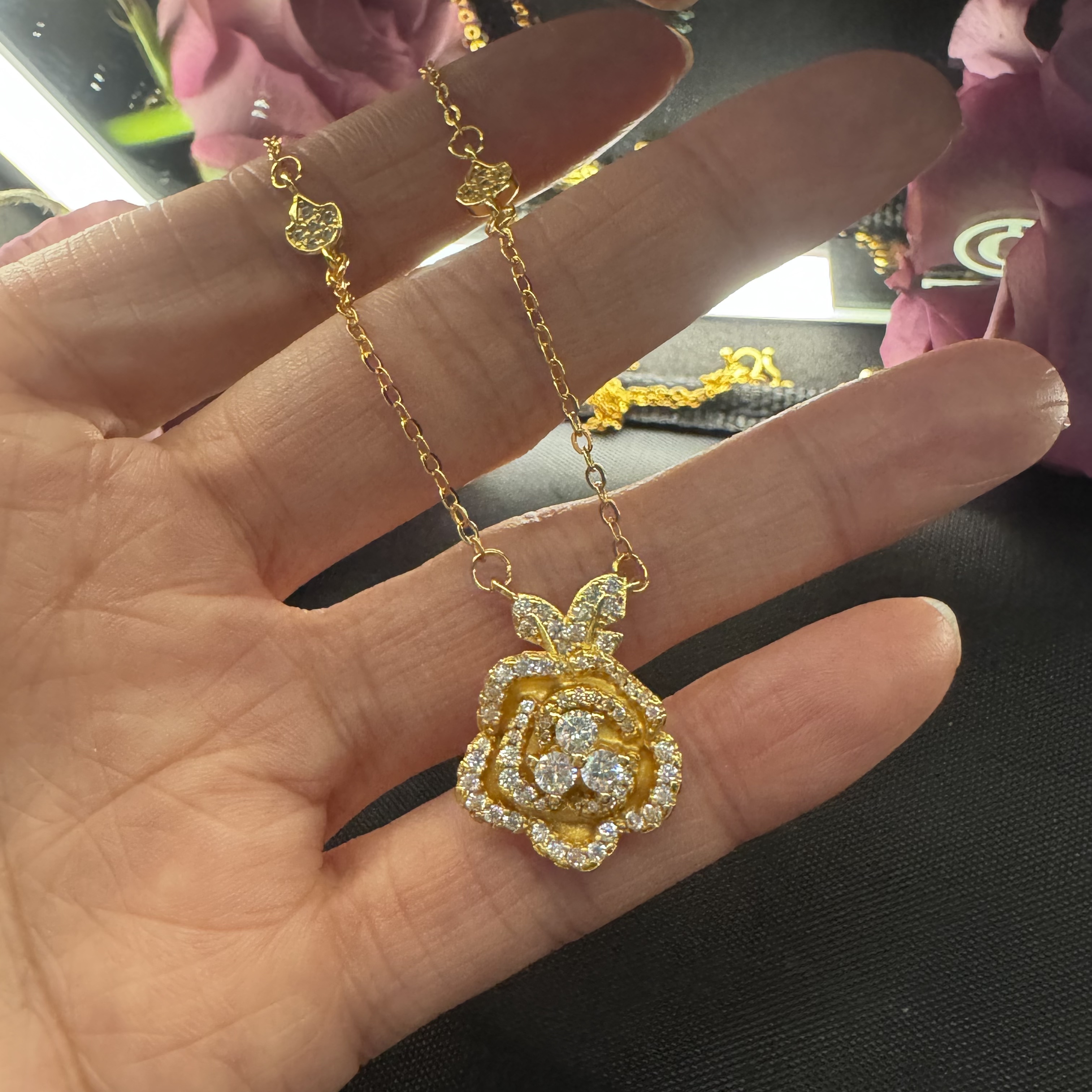 【丁老头甄选】永生花玫瑰项链30105