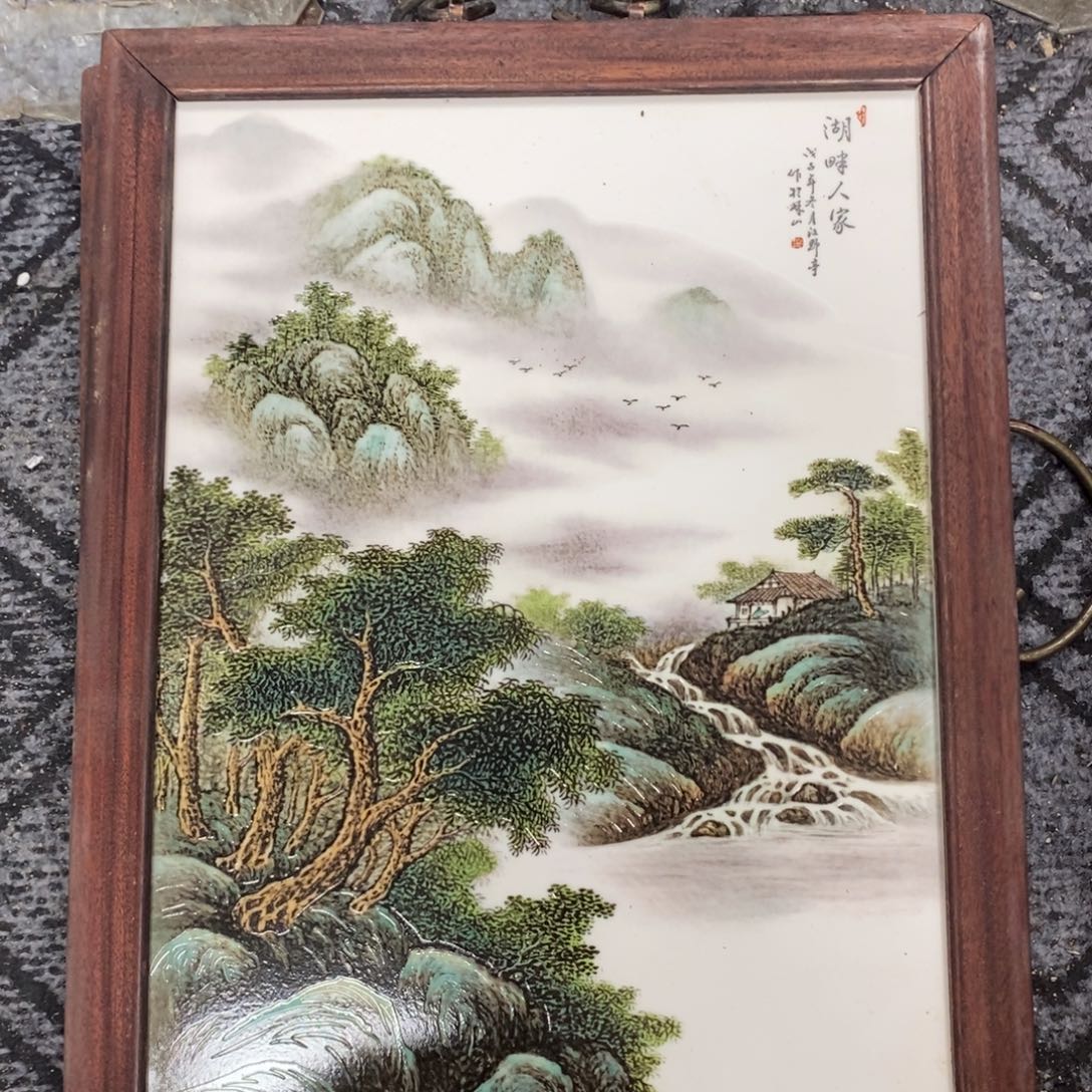 瓷片37*28 景德镇瓷板画柴窑烧制