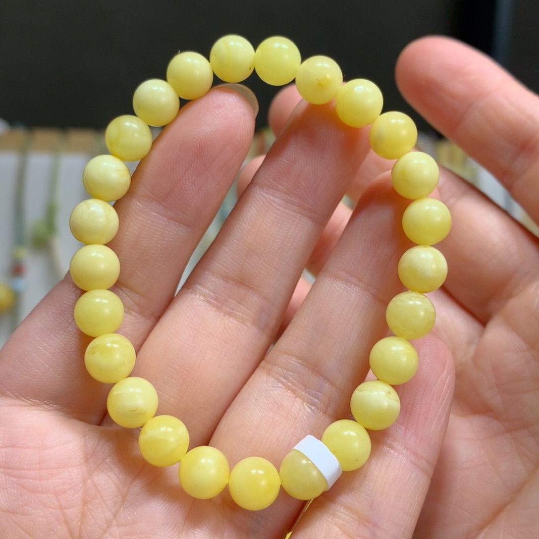 蜜蜡手链未镶嵌特价瑕疵7.3m m