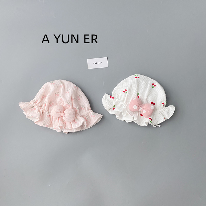 婴儿帽子春秋薄款女宝宝护囟帽新生儿公主风渔夫帽小月龄无骨胎帽
