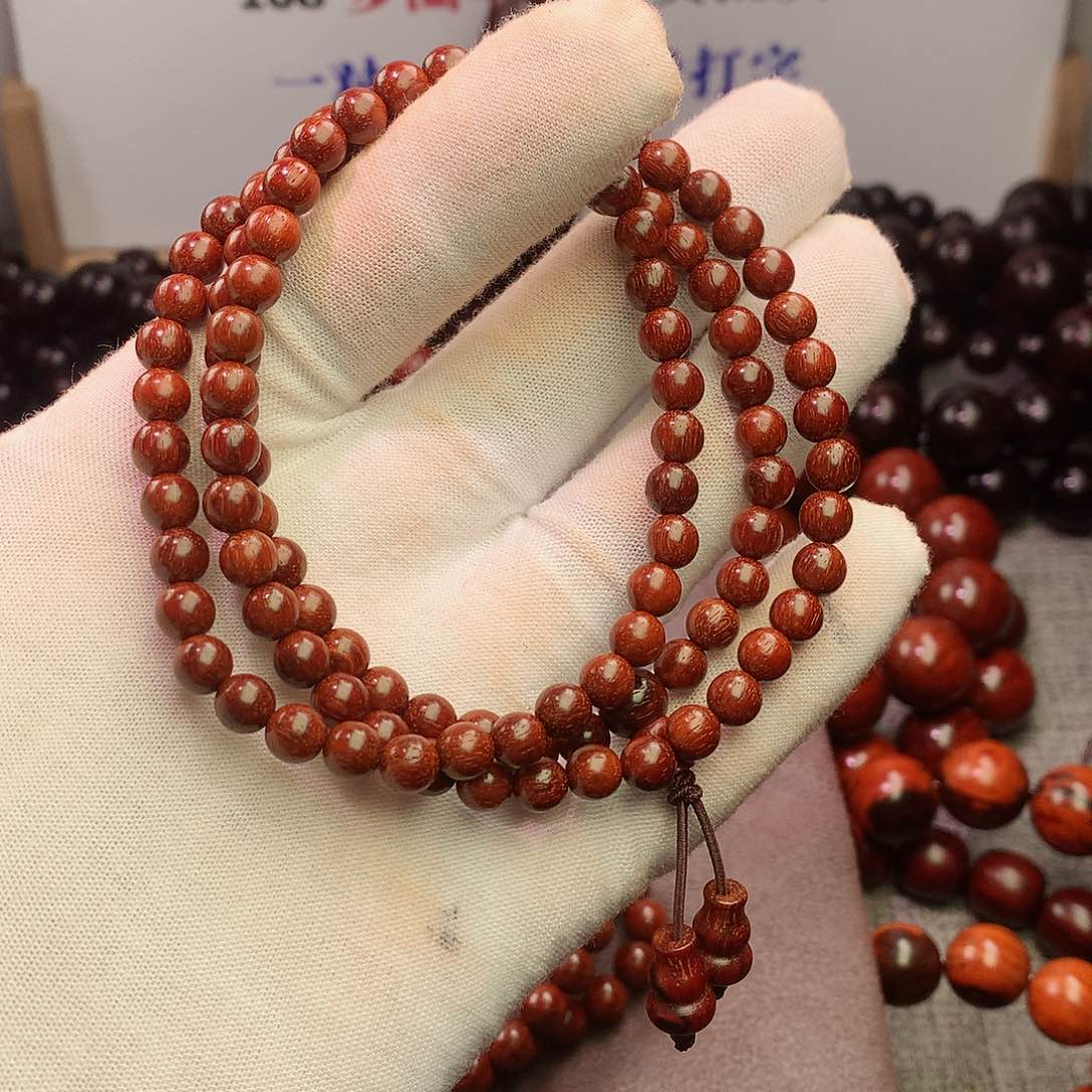 檀香紫檀（小叶紫檀）f****d06原生态108颗泥料