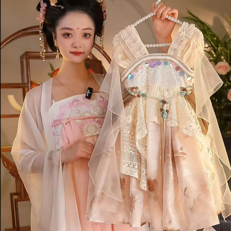 W【吉娜】2025新款女童国风仙气中国风夏季汉服裙25270