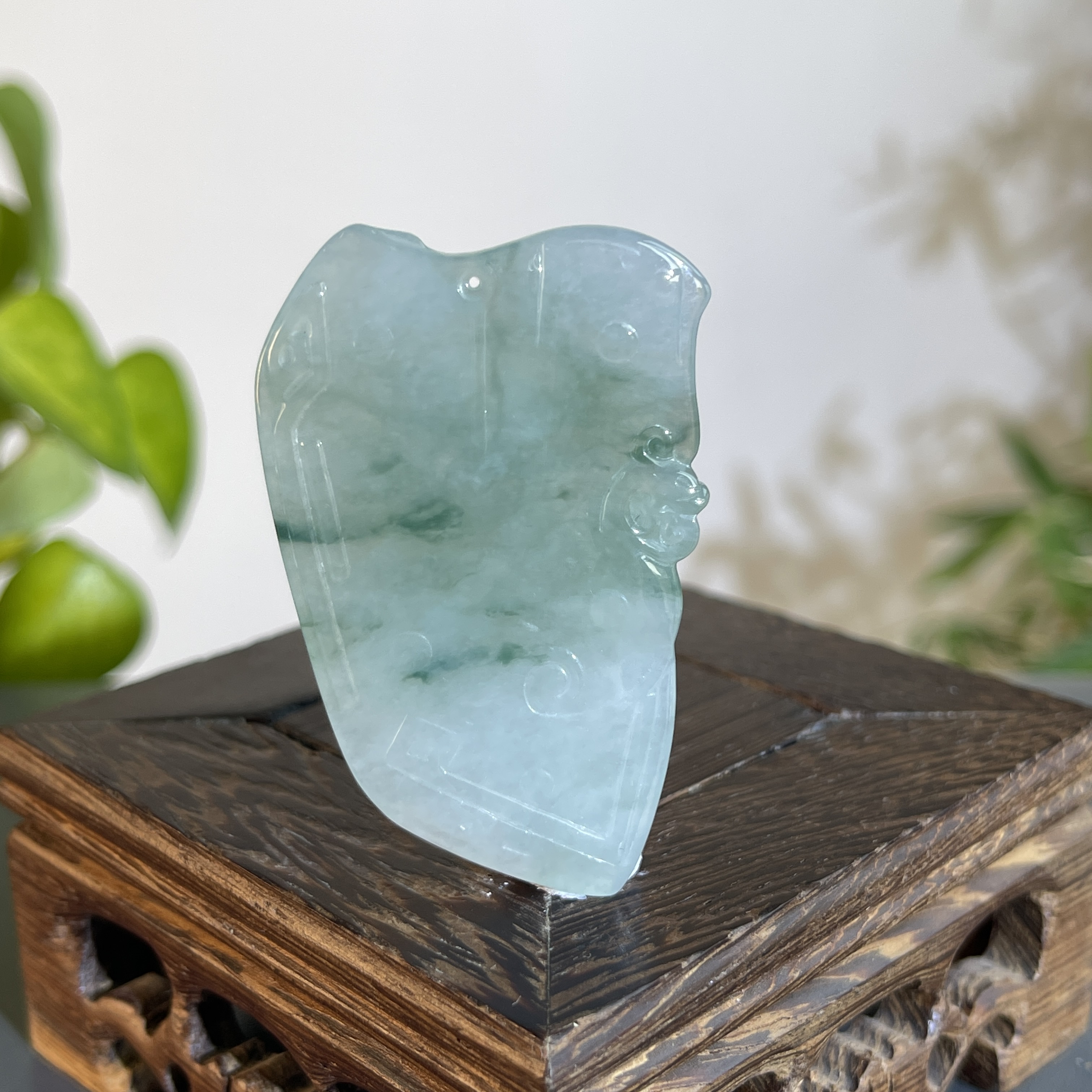 JXW16-81 天然翡翠缅甸A货 仿古牌