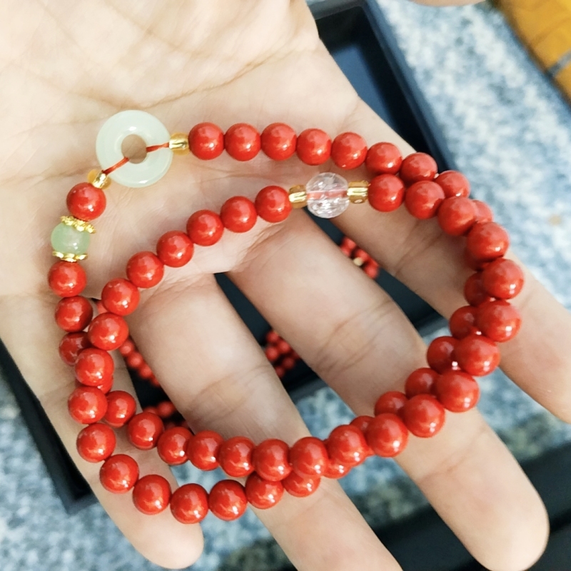 含辰砂工艺品E126 精美珠宝两圈手串