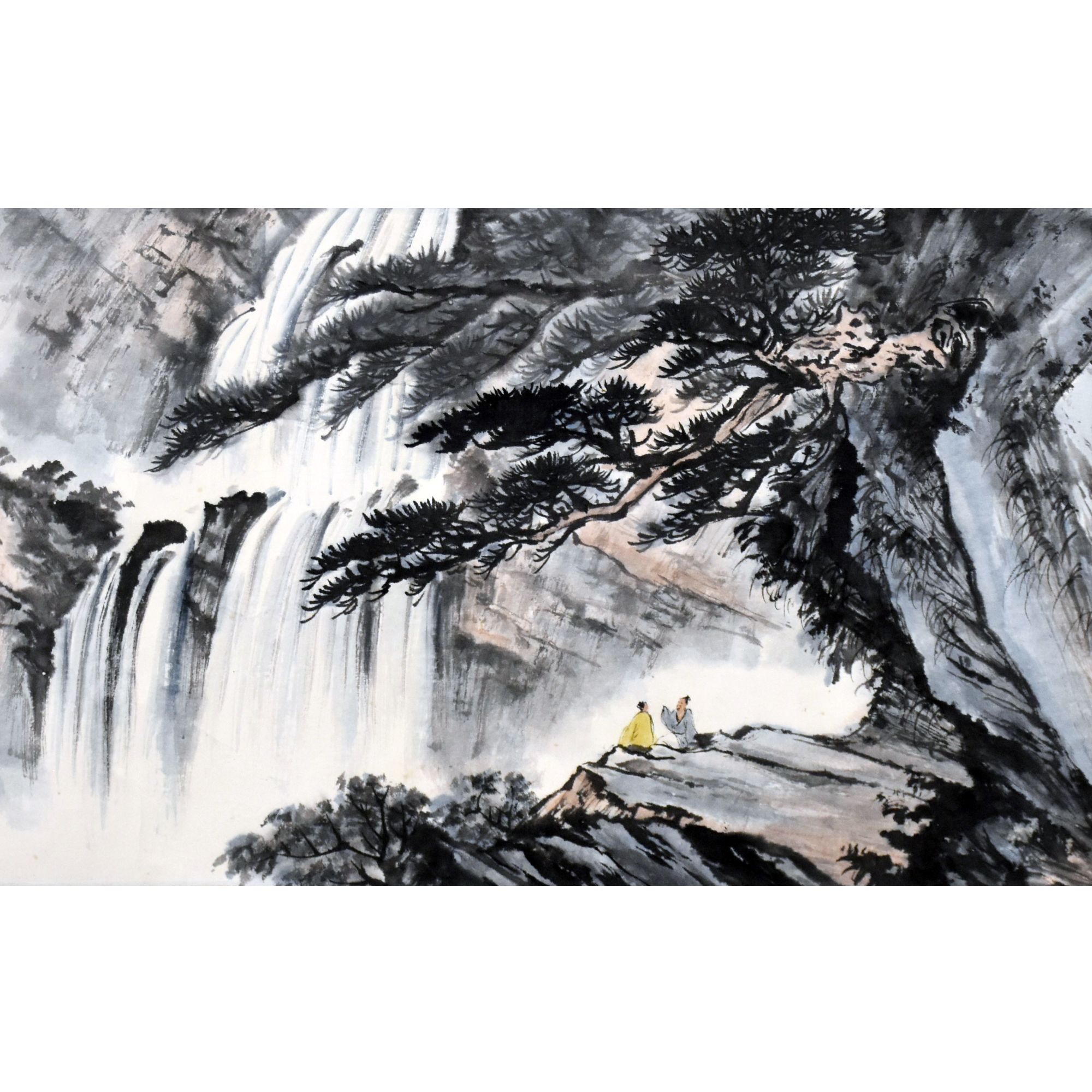 HM8564 松荫观瀑 34×67cm 纸本镜片 2平尺