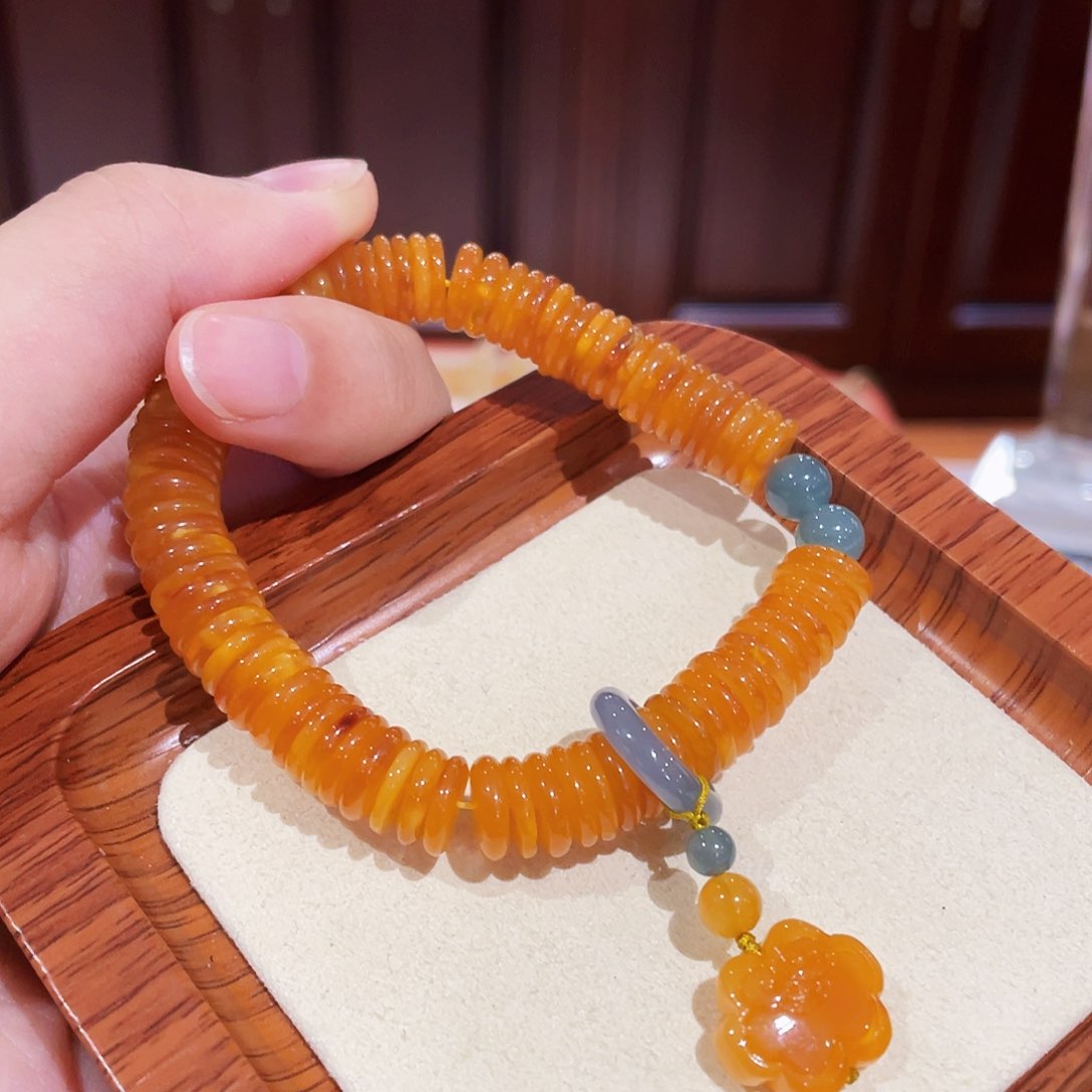 未镶嵌蜜蜡手链手串