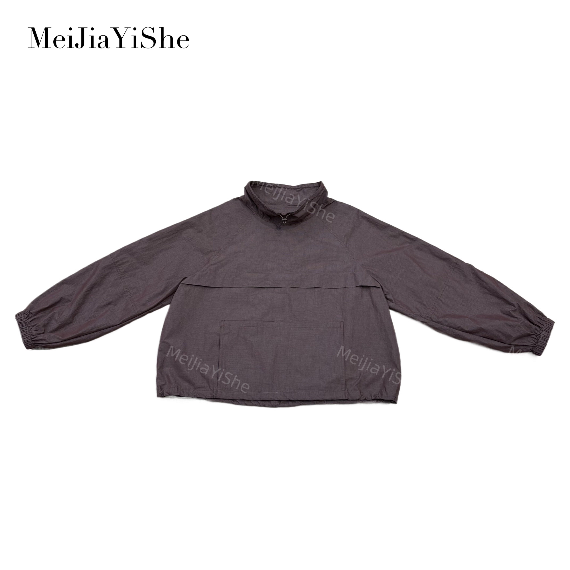 梅家2025新款复古文艺拼接套头上衣