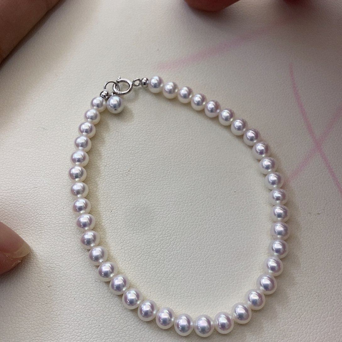 银S925镶嵌手链淡水珍珠