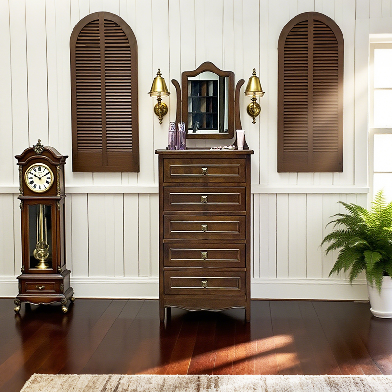 50×40×90总高1.4米实木美式五斗柜珠宝柜美式储物柜妆柜首饰柜