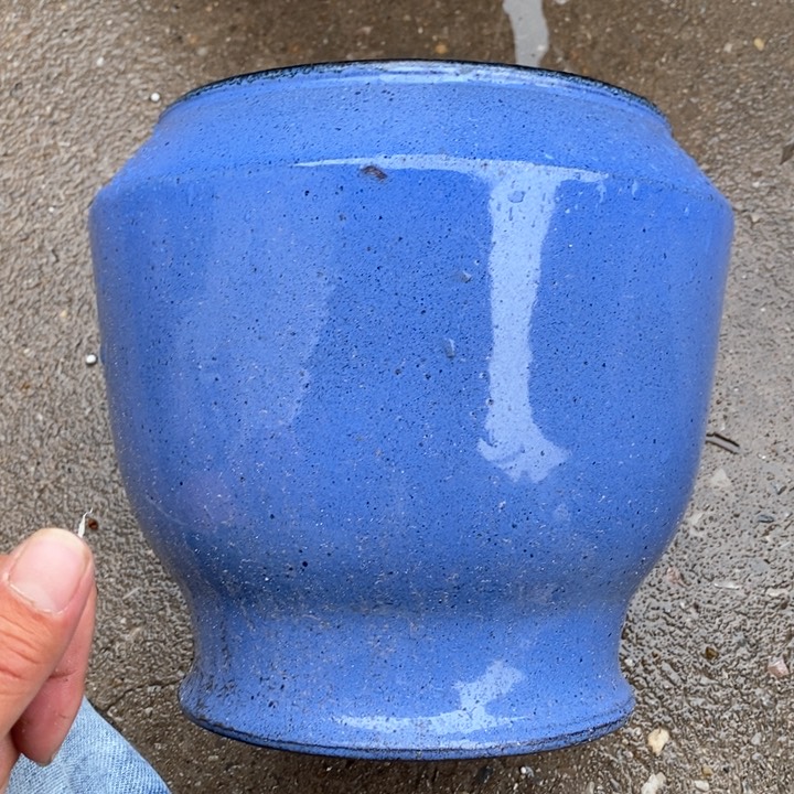 紫砂花盆高23口20瑕疵