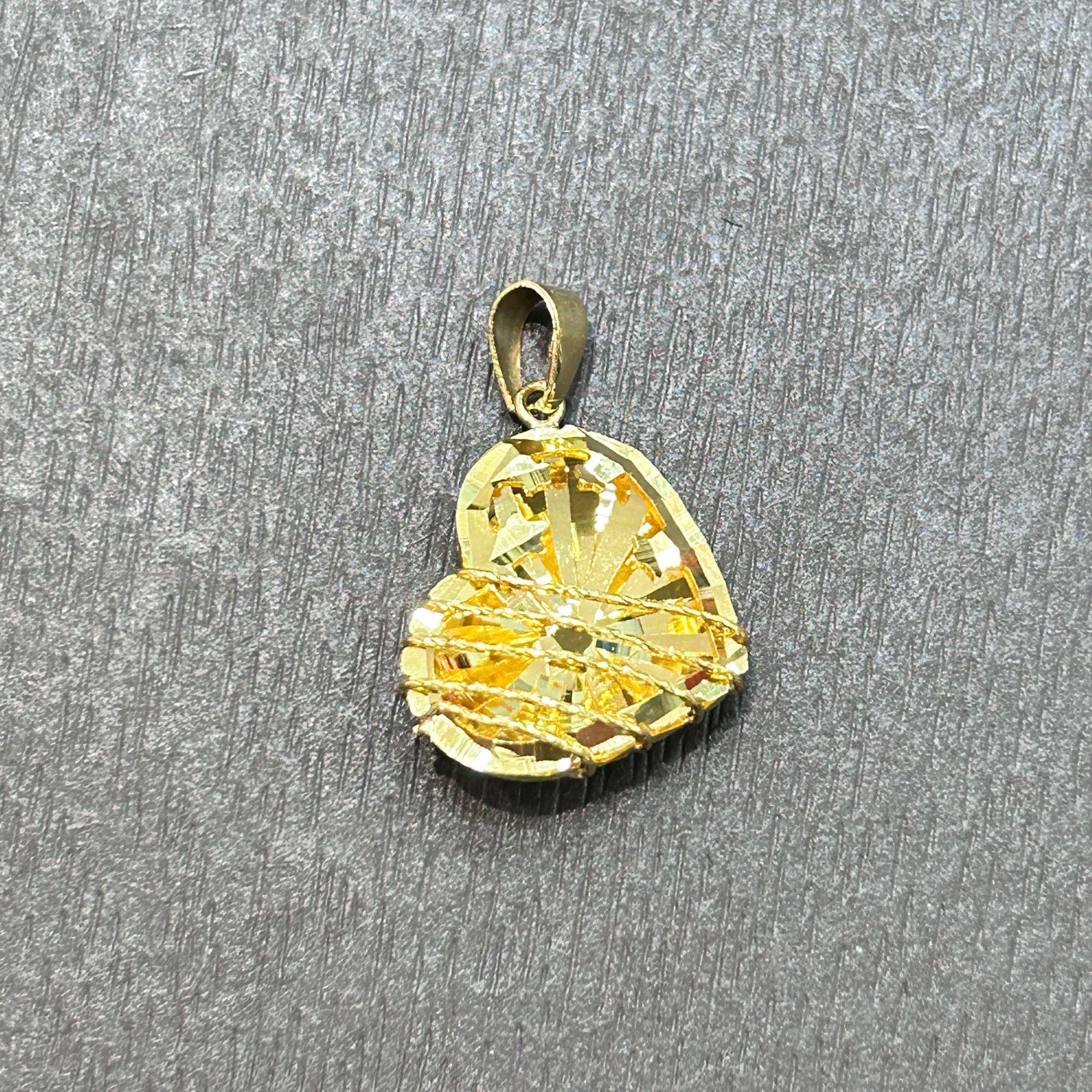 【销冠专享】18K金绕线拉丝爱心吊坠ZBKJD358