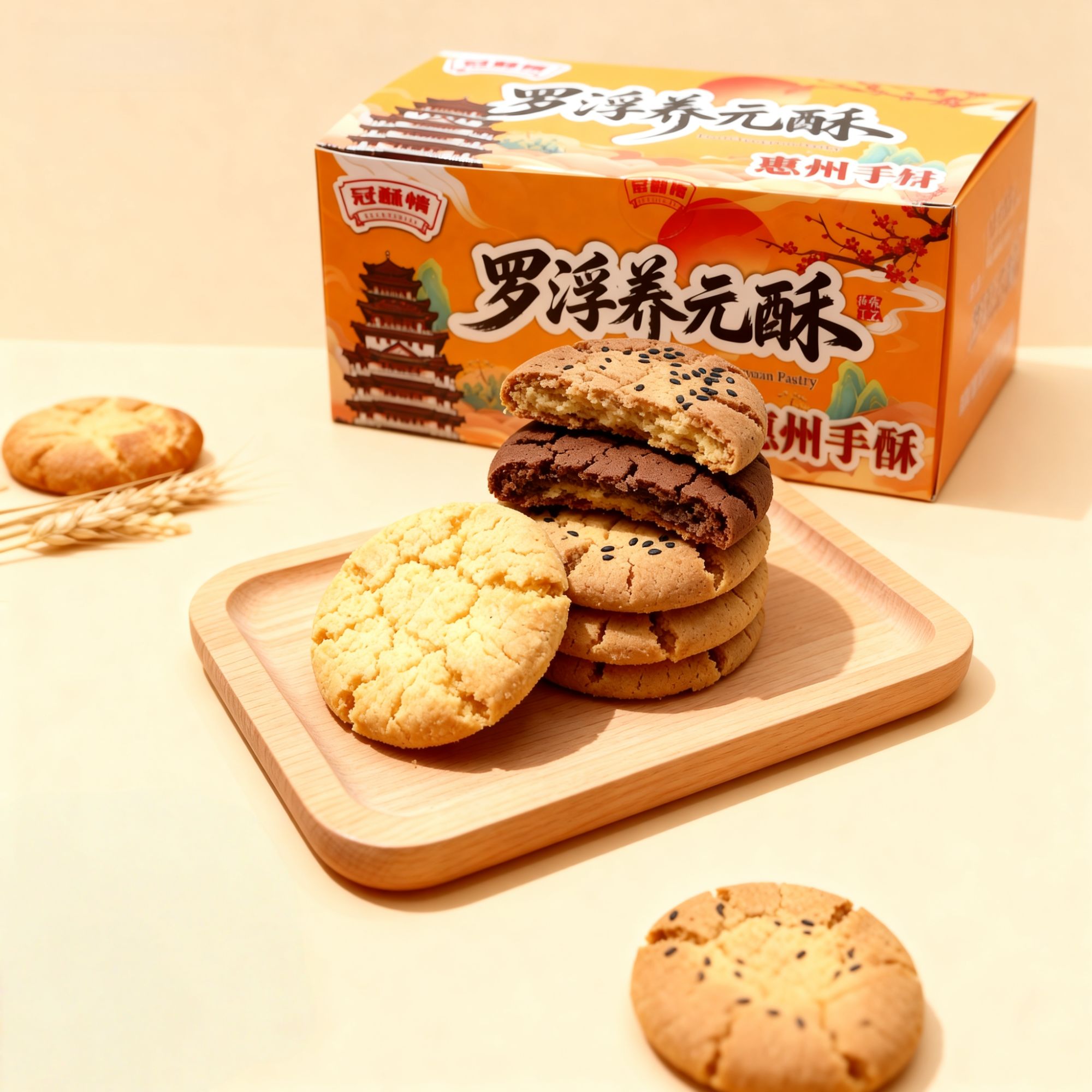 【4盒（2提）优惠组合装】罗浮养元酥中式传统酥饼零食下午茶点礼盒