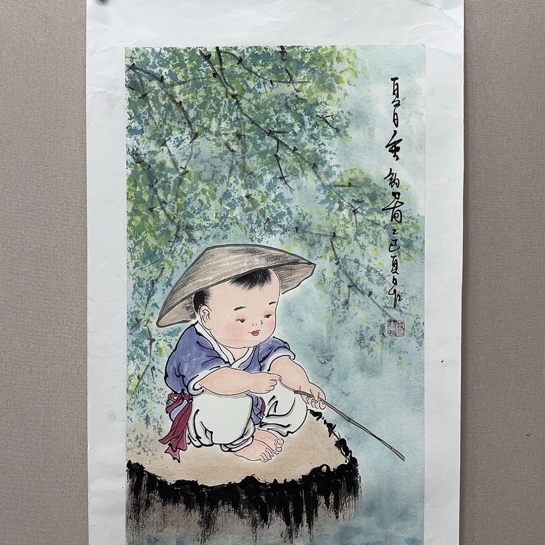 国画艺术家真人手绘